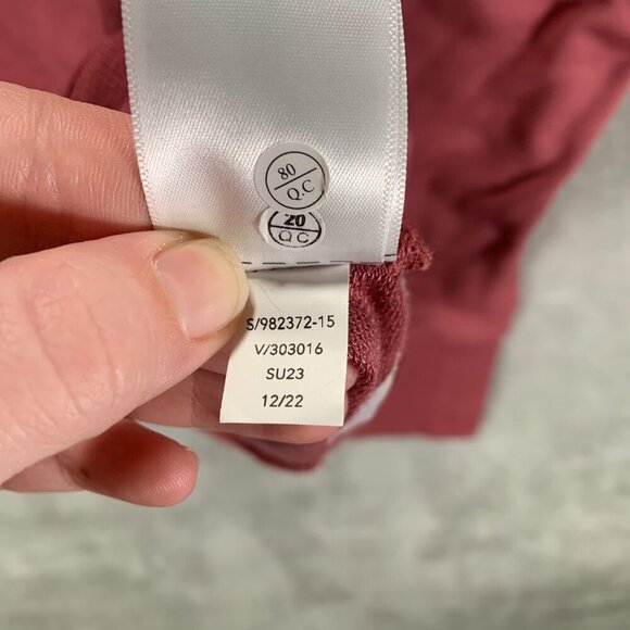 Athleta Sweatshirt Women's Medium Pink Sunrise V-Neck Thumb Holes Stretchy - Picture 6 of 13